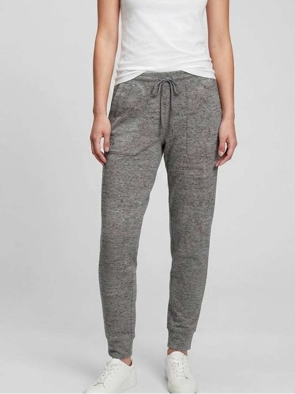 Talbots Heather Gray Knit Drawstring Jogger Pants